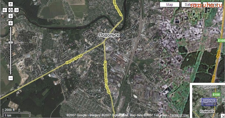 Подольск - Подольск - вид из космоса