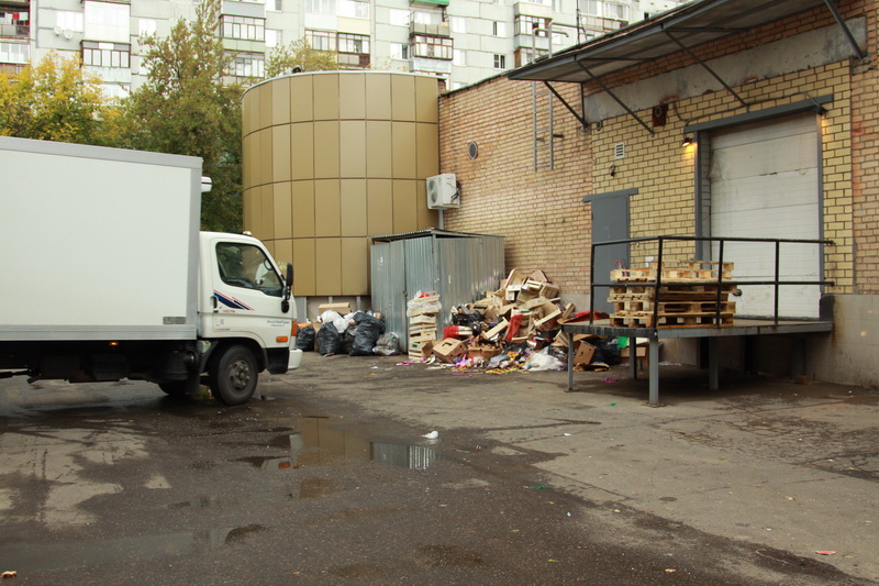 Пушкино - Помойка у магазина Пятёрочка по адресу - Пушкинское шоссе, 6