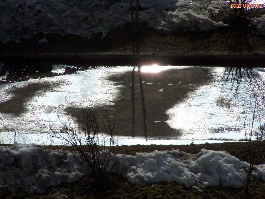 Электросталь - Электросталь. Солнце в лужах. Весна.