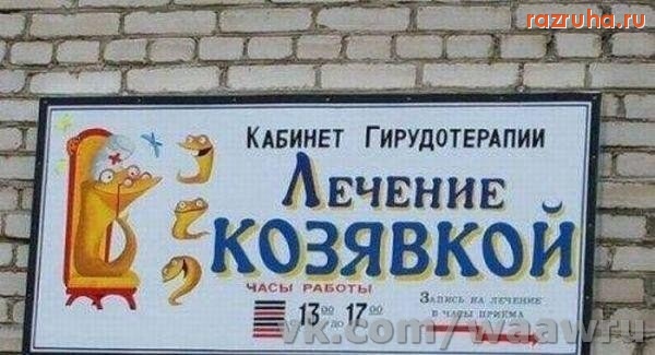 Смешное - кабинет гирудотерапии?