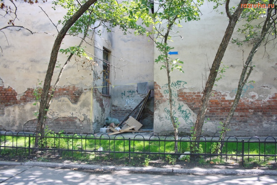 Санкт-Петербург - Петроградский район. Чкаловский проспект, Петрозаводская улица. Проходные дворы. Фасады. Газоны.