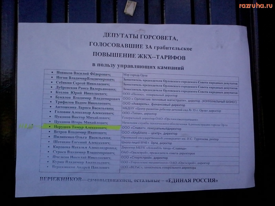 Орёл - Повышение ЖКХ-тарифов в городе Орле.