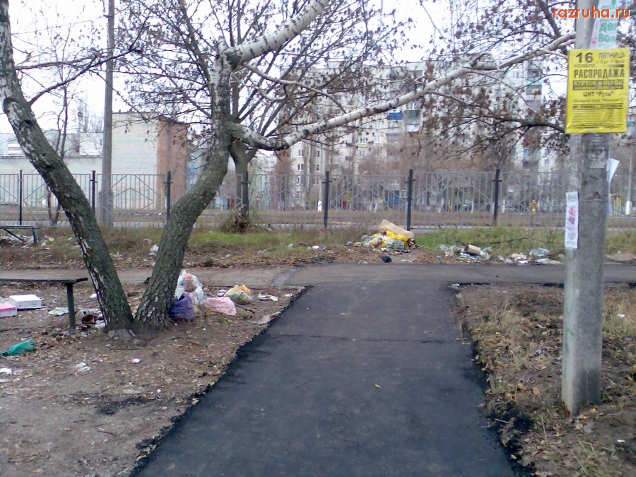 Курск - Мусор возле школы на Черняховского