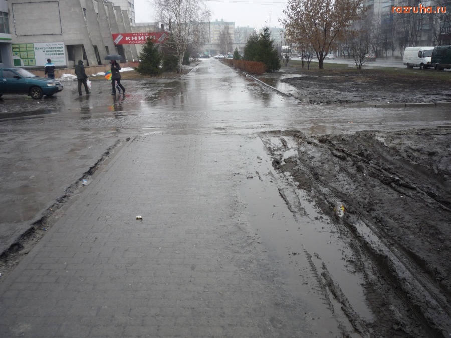 Курск - Лужа на одной из основных улиц округа