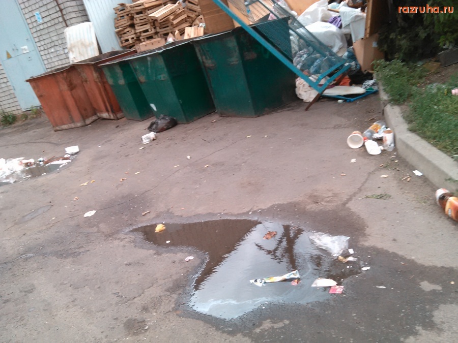 Курск - Бомж копается в мусорке