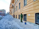 Санкт-Петербург - Петроградский район. Январь. Видимость ремонта фасада.