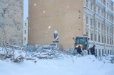 Санкт-Петербург - Петроградский район.  Зима 2010 года. Вместо уборки снега лихорадочно сносили деревья.
